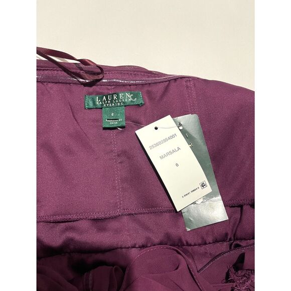 Lauren Ralph Lauren fall Marsala dress burgundy red festive cocktail women 6 New - Picture 10 of 11